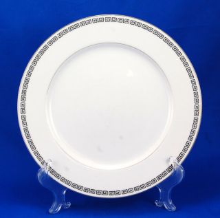 Crown Empire MARQUIS Dinner Plate 10.5 in. Black Greek Key Border