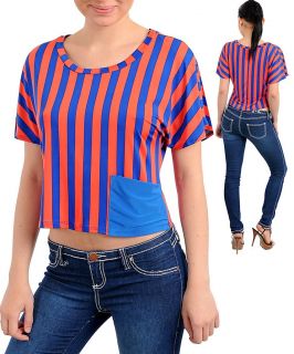 Super Sexy Black and White or Orange and Royal Blue Vertical Striped