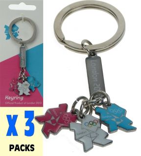 Official Olympic Games London 2012 Product 3 Coloured Charms Key