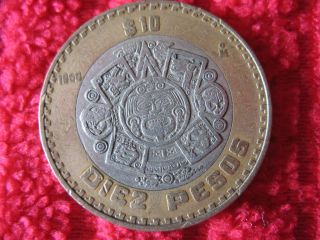 Diez Peso Coin From Mexico 1998