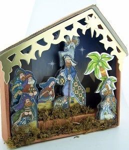 MRT Nativity Set Shadow Box Crib Scene Holy Family Mary Jesus