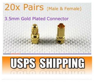 US Ship 20x 3.5mm Gold plated Bullet Connector for Motor ESC Battery