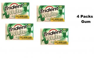 Packs Trident White Spear Mint Sugar Free 64 piece Gum Fresh NEW