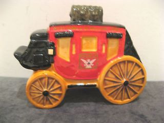 VINTAGE WELLS FARGO CERAMIC STAGE COACH BANK made in JAPAN   VERY GOOD