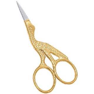 SEWING E MBROIDERY MANI CURE SCISSORS GOLD PLATED 3.5 BIRD SHAPE
