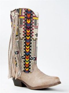 NEW BIG BUDDHA WAYNE Women Printed Mid Calf Stacked Heel Western Boot