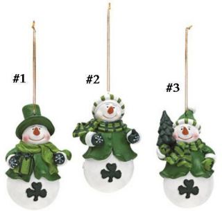 IRISH SNOWMAN Christmas Ornament or Decoration, price is each snowman