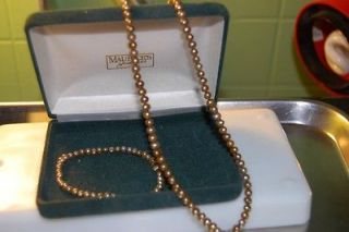 Vintagage Bracele & Necklace Maurices Jewelers Bronz Pearl Bead