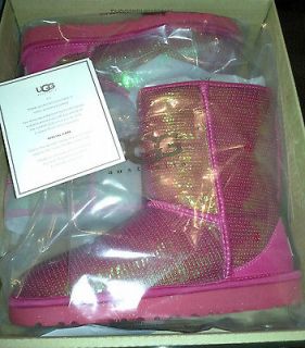 UGG Australia Womens Classic Short Sparkles Rose Clay Pink Boot Shoe 6