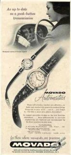 1957 Movado Automatic Watches Collectible Vintage Ad