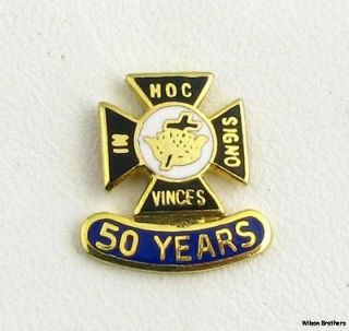 Knights Templar York Rite Pin   50 Years   In Hoc Signo Vinces