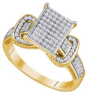BRAND NEW 0.33CTW 10K YELLOW GOLD DIAMOND MICRO PAVE RING FOR SALE