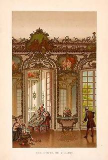 1876 Chromolithograph Hotel Villars France 18th Century Costume Rococo