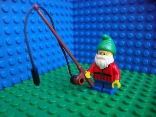 Lego Gnome Fisherman minifig City Town Fishing 8804