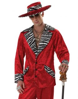 Pimp Old School Red Suit Adult Mens Outfit Halloween Costume