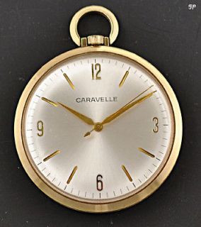 Beautiful Gold Filled Vintage Caravelle Pocket Watch 7 Jewels W