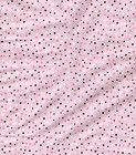 Pink Flannel Fabric with tiny pink brown and white polka dots HALF