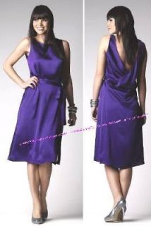 20 PURPLE DRESS TEATRO 100% SILK DRESS SEXY LOW BACK WRAP WEDDING