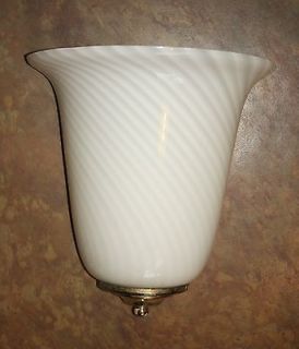 Vintage Wall Sconce Light Fixture Milk Glass White Slip Shade