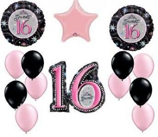Sweet sixteen birthday party balloons 16 decorations