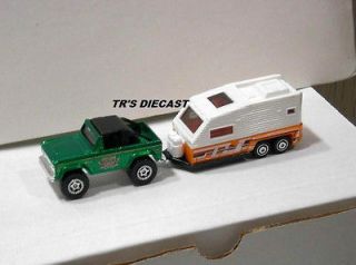 MATCHBOX 1972 FORD BRONCO WITH 2012 CAMPER/TRAVEL TRAILER MB 55TH ANN