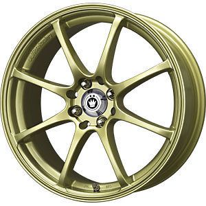 New 16X7 4x100/4x114.3 KONIG Feather Gold Wheels/Rims