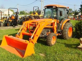 2010 Kubota L4740HSDC Cab Tractor with Loader MID PTO installed.