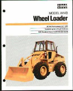 Case Model W14B Wheel Loader Specs Brochure Tractor with FACT SYSTEM