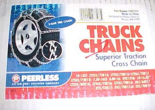 New In Box 1 Pair (2 Chains) PEERLESS Truck Tire Chains (Singles, V