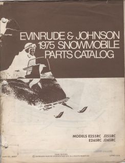 1975 EVINRUDE/JOHNS ON SNOWMOBILE PARTS MANUAL SEE LIST