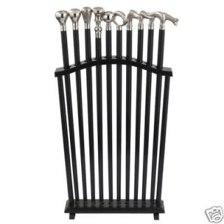 Sadek Black Wood Walking Stick Holds10 Canes Cane Stand Only NEW