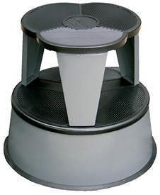kick Rolling Step Stool GRAY NEW round library