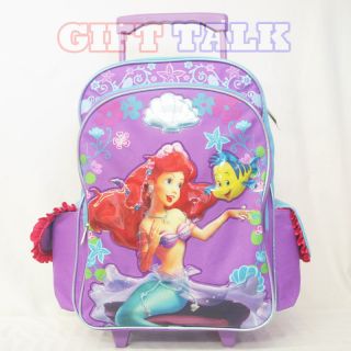 Disney Princesses Ariel w/Flounde Large Rolling School Backpack, Bag