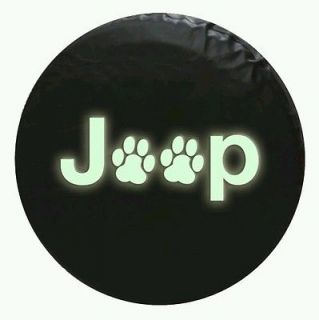 Jeep Spare Tire Cover Paw Print 33 inch   Glow in the dark