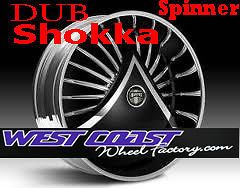 DUB Spinner 26 WHEEL Set SKIRTZ Spinners NEW DUB SHOKKA Spin Floater