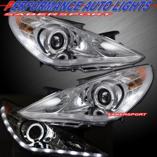 Halo Rim Projector Headlights w LED Parking Lights for 2011 2013