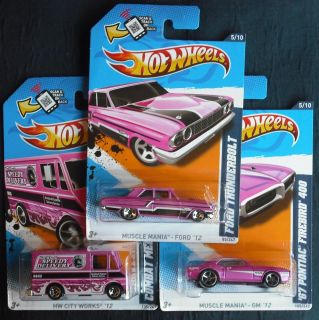 2012 Hot Wheels  Exclusives * Breast Cancer Awareness * Set of