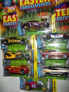 HOT WHEELS 2012 EASTER EGGCLUSIVES FULL SET OF 8 ON VERY MINT CARDS