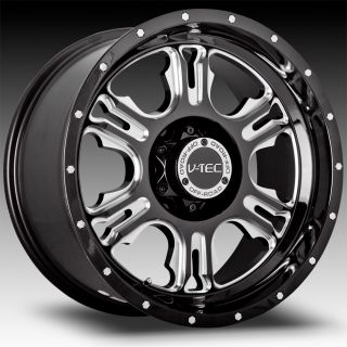  5x150 Black V Tec Rage Wheels Rims 5 Lug Tundra 2077 2008 2009 2010