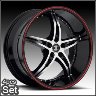 22 Wheels Rims 300C Magnum Charger Challenger Red Ring