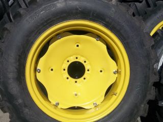 TWO 13.6X28 Deere, Kubota FIRESTONE SAT II Farm Tractor Tires w/Rims