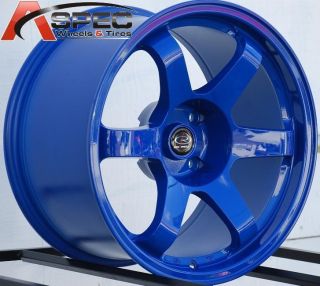 17x9 9 5 Rota Grid Wheels 4x114 3 Rims 12mm Fork Blue Aggressive Fits