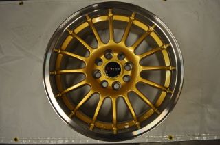 Drag Wheels DR 41 15x7 4x100 et35 Gold Rims s14 s15 ek eg s13 celica