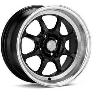 15 Enkei J Speed Rims Wheels Black 15x7 4x100 25