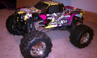 HPI Racing Savage 25 Radio Controlled Truck new rims tires body RTR