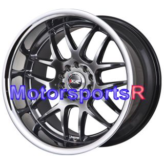 Chromium Black Polished Deep Lip Staggered Wheels Rims 03 Nissan 350z