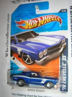 70 Chevelle SS Blue Custom Hot Wheels Real Rider Rubber Tires