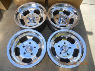 Newly Polished 15x7 5 on 5 5 Slot Mag Wheels Ford Van Truck Gasser