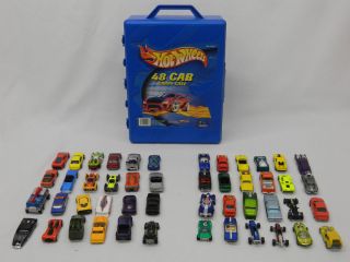 Lot of 48 Hot Wheels 1967 2004 & Hot Wheels 48 Car Carry Case Played w