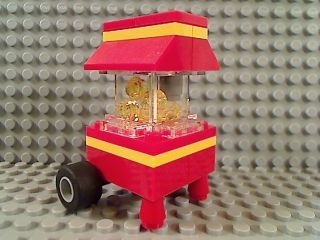 LEGO POPCORN MACHINE Kiosk Stand Wheels Butter Kernels Movie Theater